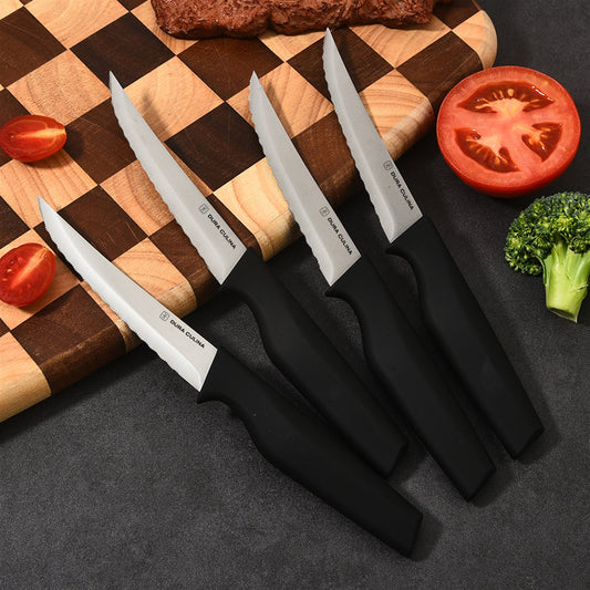 8-Piece Steak Knife Set - High Carbon Stainless Steel Serrated Blades with Ergonomic Handles, 4.5” Premium Kitchen Knives for Dining-1