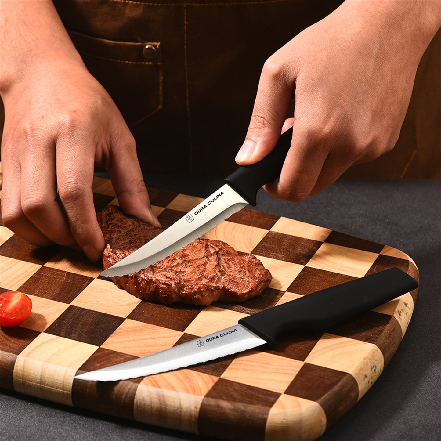 8-Piece Steak Knife Set - High Carbon Stainless Steel Serrated Blades with Ergonomic Handles, 4.5” Premium Kitchen Knives for Dining-3