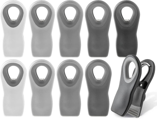 10-Piece Magnetic Bag Clip Set, Greys-0