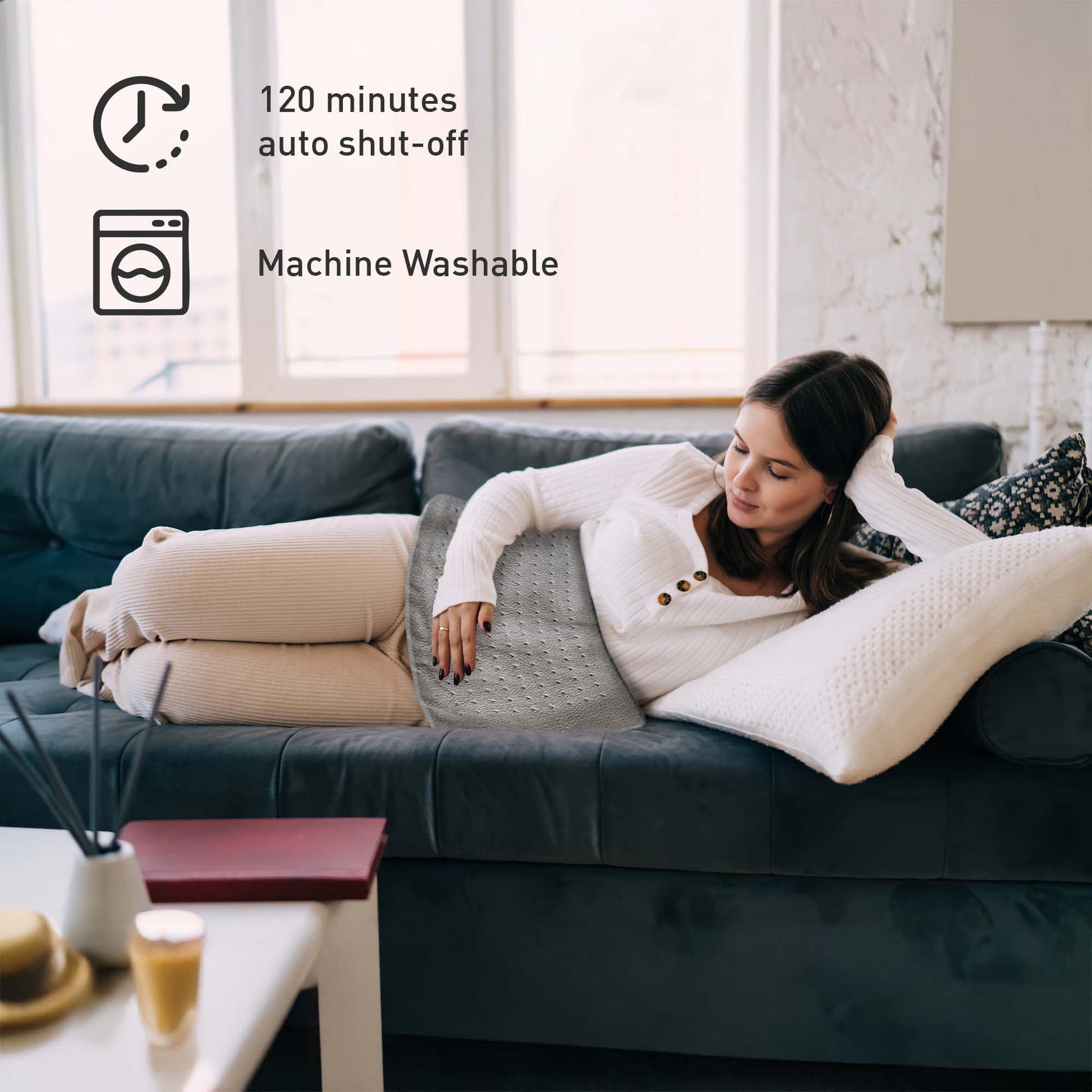 Pursonic Total Warmth & Comfort Bundle – Includes Electric Soft Microplush Heated Blanket Throw, Pursonic Electric Heating Pad & Portable Neck & Shoulder Massaging Wrap-2