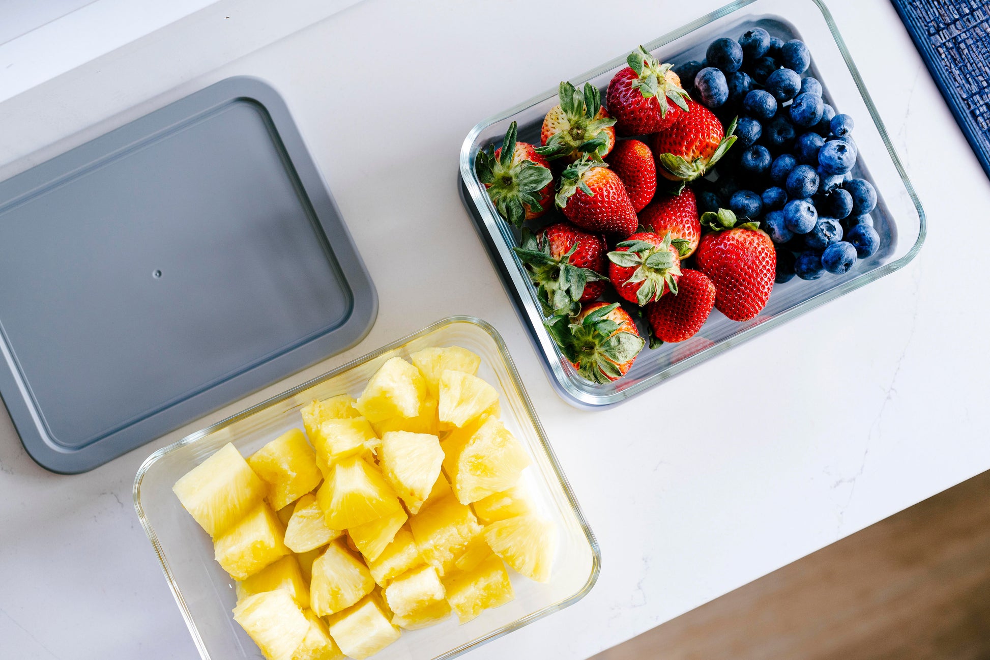 Glass Food Storage Containers - 8 Piece 6.55 Cup (4 Containers + 4 Lids) Rectangular Set-2